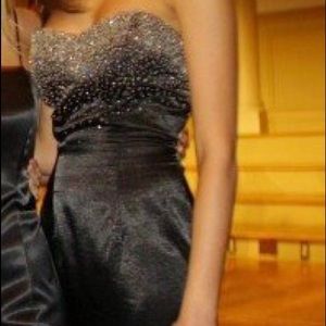 Black long dress with beaded top